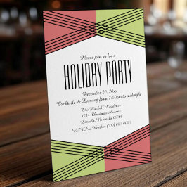Red Green Colorful Deco Holiday Party nodigt uit Kaart