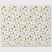 Red Green Confetti Stippen Patroon Cadeaupapier (Vlak)