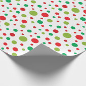 Red Green Confetti Stippen Patroon Cadeaupapier (Hoek)