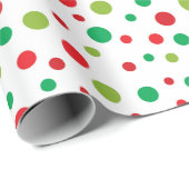 Red Green Confetti Stippen Patroon Cadeaupapier (Rol Hoek)