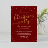 Red Green Corporate Christmas Party Confetti Folie Uitnodiging (Staand Voorkant)