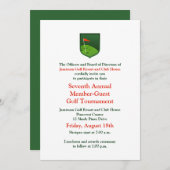 Red Green Corporate Golf Tournament Invitation Kaart (Voorkant / Achterkant)