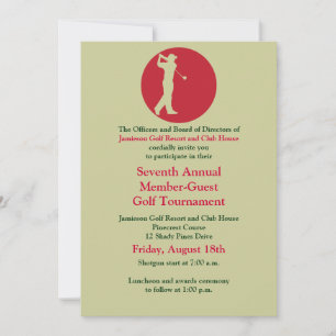 Red Green Corporate Golf Tournament Invitation Kaart