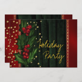 Red Green Corporate Holiday Party Kaart (Voorkant / Achterkant)