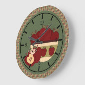 Red & Green Country Apples Round Wall Clock Grote Klok (Hoek)