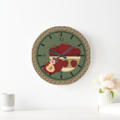 Red & Green Country Apples Round Wall Clock Grote Klok (Huis)