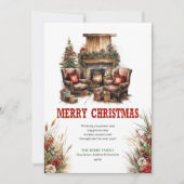 Red green cowboy Christmas greeting card design Feestdagenkaart (Voorkant)