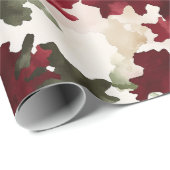 Red Green Cream Camo Cadeaupapier (Rol Hoek)
