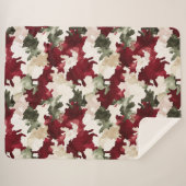 Red Green Cream Camo Sherpa Deken (Voorkant (horizontaal))