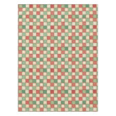 Red Green Cream Rustic Plaid Patchwork Quilt Look Tafelkleed (Voorkant)