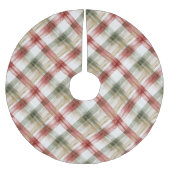 Red Green Cream Stripes Christmas Kerstboom Rok (Voorkant)