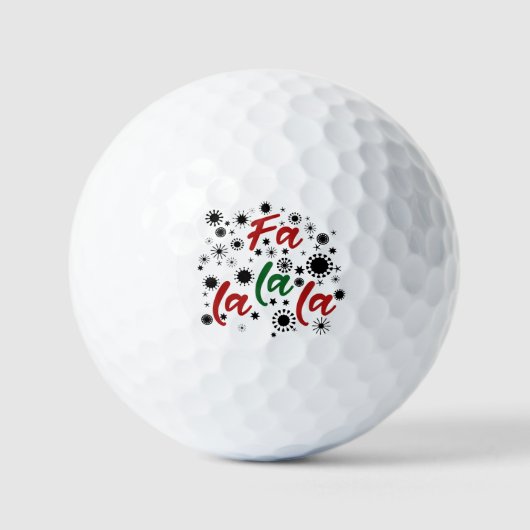 Red Green Cute Fa La La La La La La La Kerstfeesta Golfballen (Voorkant)