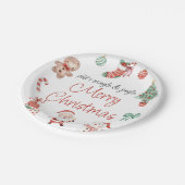 Red Green Cute Santa Kerstparty Papieren Bordje (Gekanteld)