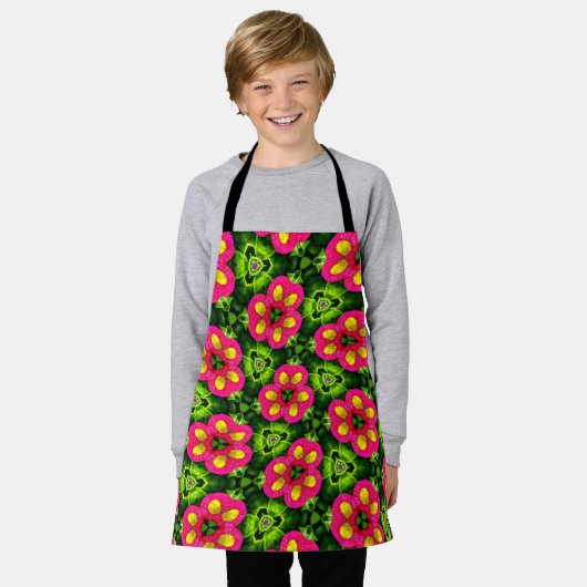 Red Green Daisy Pattern Schort (Gedragen)