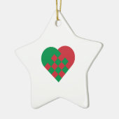 Red Green Danish Heart Keramisch Ornament (Links)