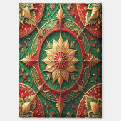 Red Green Decorative Christmas Holiday Magnet (Voorkant)