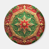 Red Green Decorative Christmas Holiday Magnet (Voorkant)