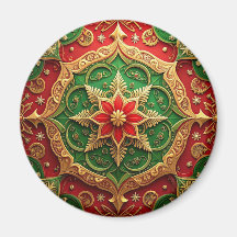 Red Green Decorative Christmas Holiday Magnet