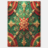 Red Green Decorative Christmas Holiday Magnet (Voorkant)