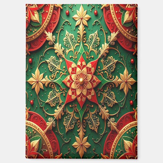 Red Green Decorative Christmas Holiday Magnet (Voorkant)