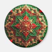 Red Green Decorative Christmas Holiday Magnet (Voorkant)