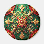 Red Green Decorative Christmas Holiday Magnet (Voorkant)