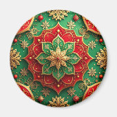Red Green Decorative Christmas Holiday Magnet (Voorkant)