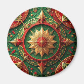 Red Green Decorative Christmas Holiday Magnet (Voorkant)