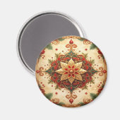 Red Green Decorative Christmas Holiday Magnet (Voorkant / Achterkant)