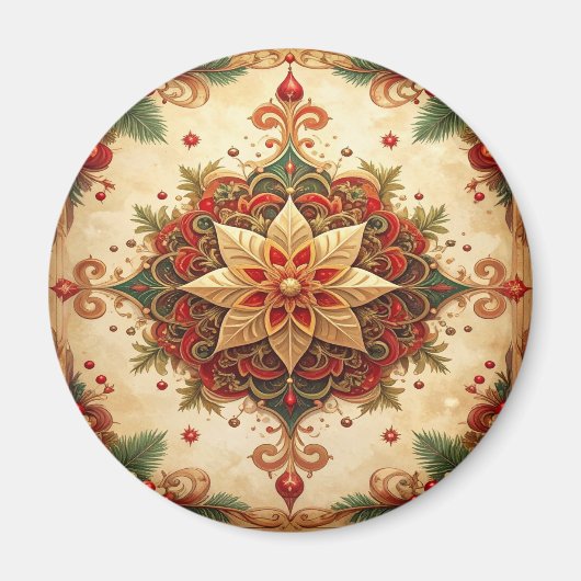 Red Green Decorative Christmas Holiday Magnet (Voorkant)