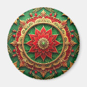 Red Green Decorative Christmas Holiday Magnet (Voorkant)