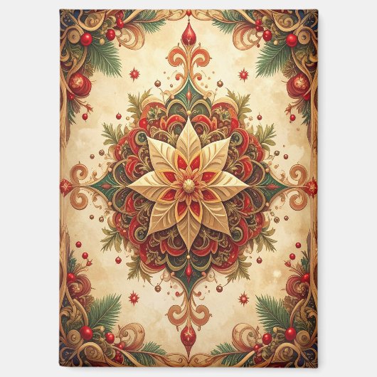 Red Green Decorative Christmas Holiday Magnet (Voorkant)