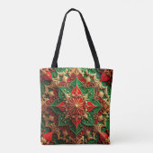 Red Green Decorative Christmas Holiday Tote Bag (Achterkant)