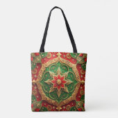 Red Green Decorative Christmas Holiday Tote Bag (Achterkant)