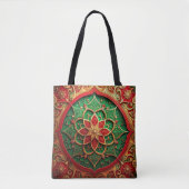Red Green Decorative Christmas Holiday Tote Bag (Voorkant)