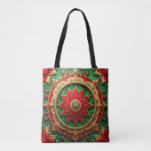 Red Green Decorative Christmas Holiday Tote Bag (Voorkant)