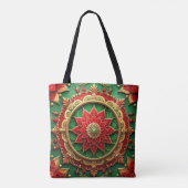 Red Green Decorative Christmas Holiday Tote Bag (Achterkant)