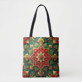 Red Green Decorative Christmas Holiday Tote Bag (Voorkant)
