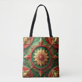 Red Green Decorative Christmas Holiday Tote Bag (Voorkant)
