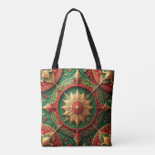Red Green Decorative Christmas Holiday Tote Bag (Achterkant)