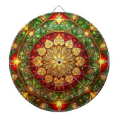 Red Green Decorative Floral Dartboard Dartbord (Voorkant)