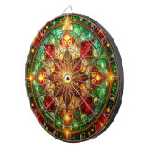 Red Green Decorative Floral Dartboard Dartbord (Voorkant Rechts)