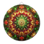 Red Green Decorative Floral Dartboard Dartbord (Voorkant)