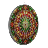 Red Green Decorative Floral Dartboard Dartbord (Voorkant Links)