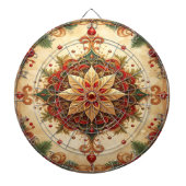 Red Green Decorative Floral Dartboard Dartbord (Voorkant)