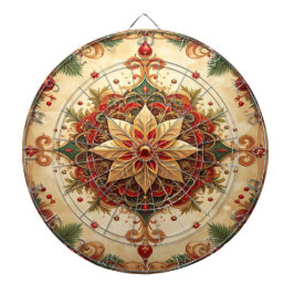 Red Green Decorative Floral Dartboard Dartbord