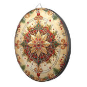 Red Green Decorative Floral Dartboard Dartbord (Voorkant Rechts)
