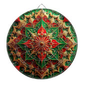 Red Green Decorative Floral Dartboard Dartbord (Voorkant)