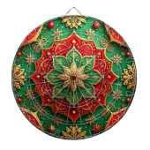 Red Green Decorative Floral Dartboard Dartbord (Voorkant)
