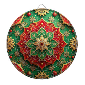 Red Green Decorative Floral Dartboard Dartbord
